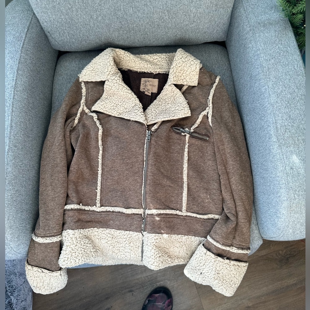 Brown Sherpa Lined Jacket